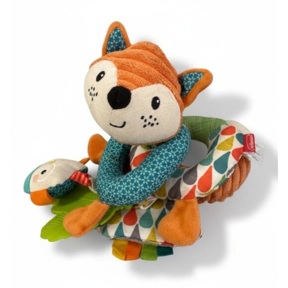Infantino Fox Spiral Activity Plush Car Seat Orange Rattle Teether 2018 Go GaGa! - Picture 1 of 5